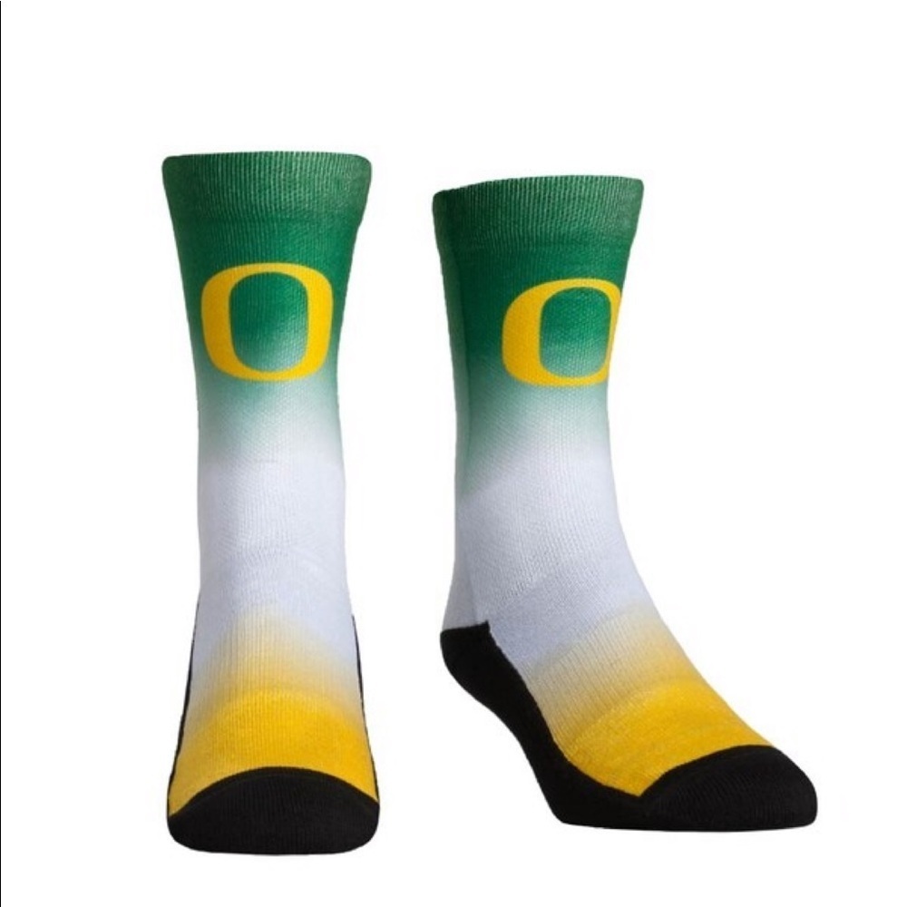 Rock Em Socks Oregon Ducks Dip Dye Crew Sock 6-8.5
